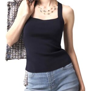 NEW WHBM Sweater Halter Top Officer Blue Size M